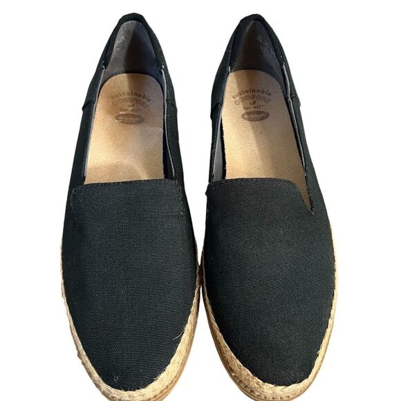Dr. Scholl’s Espadrilles Womens 8M Black Slip-On Canvas Flats Slip On Shoes - Picture 1 of 8